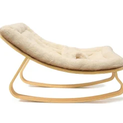 Transat à balancement en bois de hêtre Levo Fur Milk