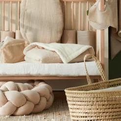 Tresse décorative ouatinée en coton gaufré Latte (200 cm)