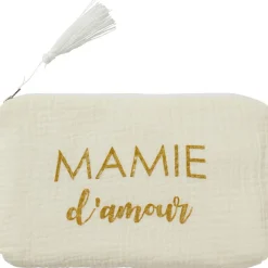 Trousse cadeau Mamie d'amour gaze de coton Ivoire