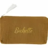 Trousse cadeau zippée Bichette gaze de coton havane