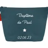 Trousse de toilette bleu pétrole (personnalisable)