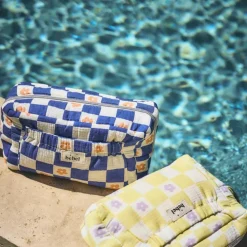 Trousse de toilette Comme un bonbon Romy damier jaune