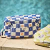 Trousse de toilette Comme un bonbon Romy damier bleu