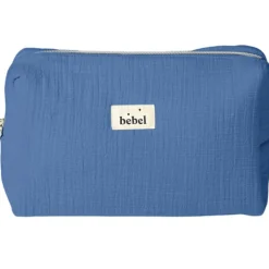 Trousse de toilette effet lin bleu capri