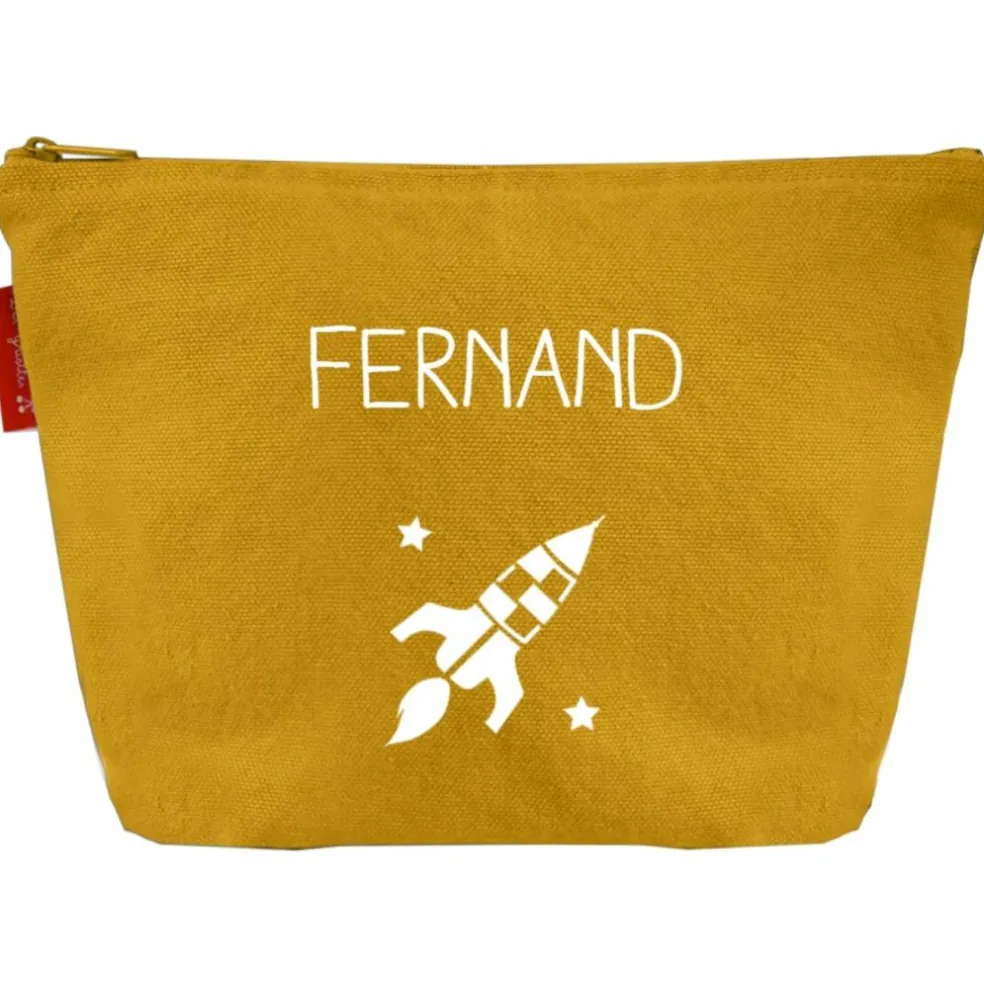 Trousse de toilette Moutarde (personnalisable)