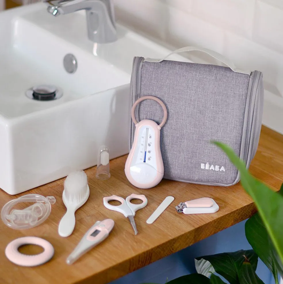 Trousse de toilette old pink (9 accessoires)