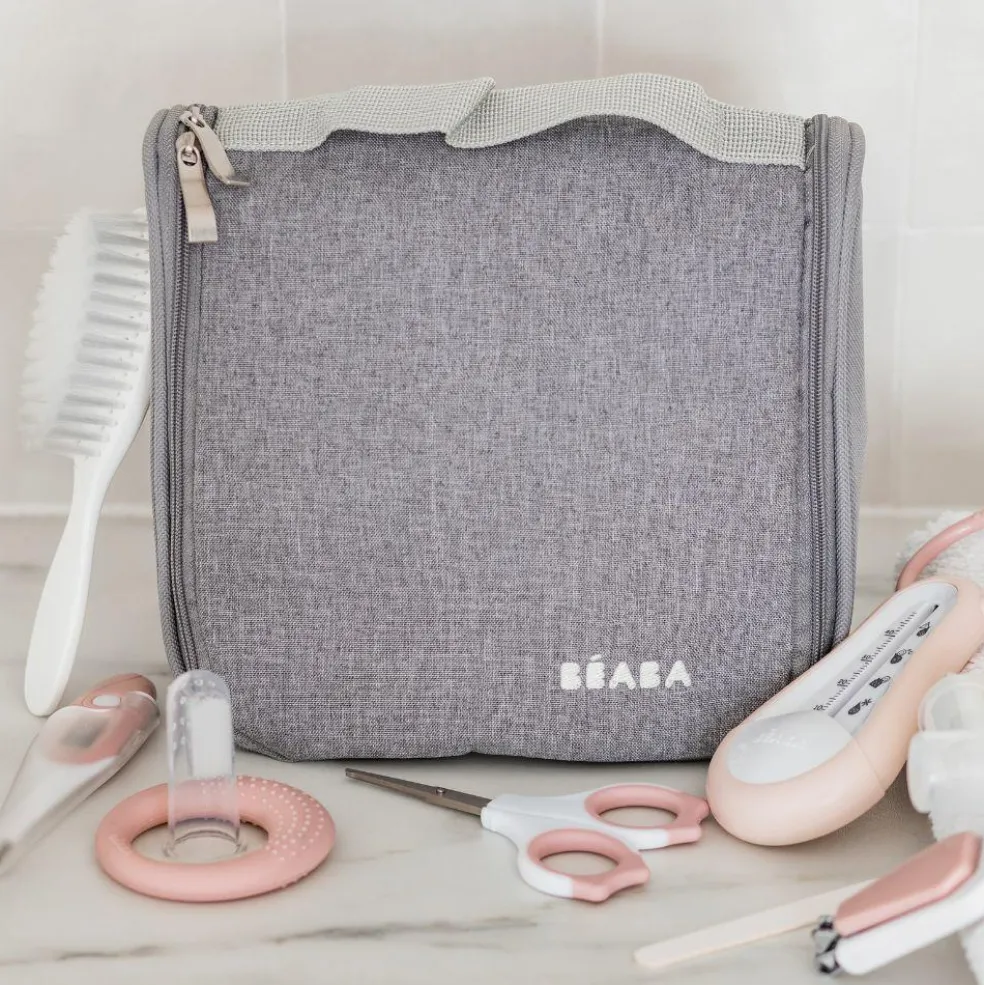 Trousse de toilette old pink (9 accessoires)