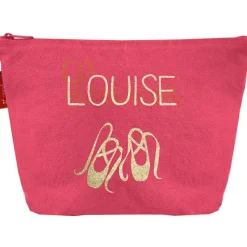 Trousse de toilette rose grenadine (personnalisable)