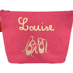 Trousse de toilette rose grenadine (personnalisable)