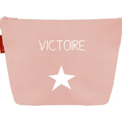 Trousse de toilette rose poudré (personnalisable)