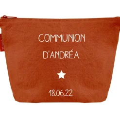 Trousse de toilette terracotta (personnalisable)