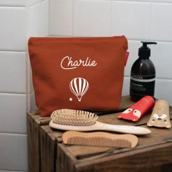 Trousse de toilette terracotta (personnalisable)