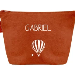 Trousse de toilette terracotta (personnalisable)