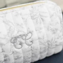 Trousse de toilette Toile de Jouy gris