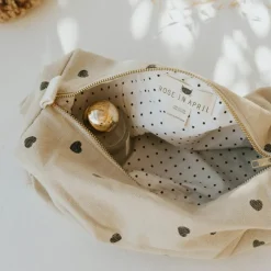 Trousse de toilette Vic Cœur sable