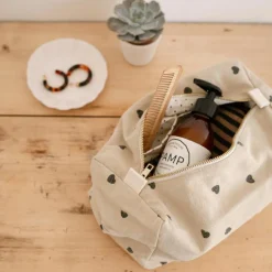 Trousse de toilette Vic Cœur sable