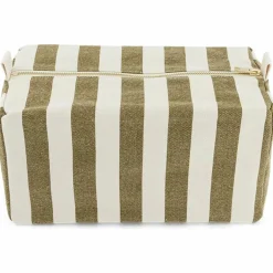 Trousse de toilette Vic rayée Olive-Greige