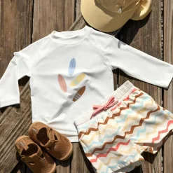 T-shirt anti-UV 4 Planches écru (07-12 mois)