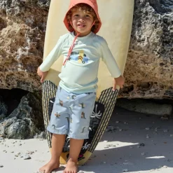 T-shirt anti-UV Camper vert écume (13-18 mois)