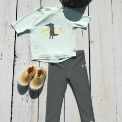 T-shirt anti-UV Crocodile vert écume (25-36 mois)