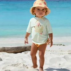 T-shirt anti-UV Fleurs vert écume (07-12 mois)