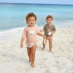 T-shirt anti-UV Leopard pink (7-12 mois)