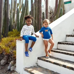 T-shirt anti-UV Spots blue-nature (25-36 mois)