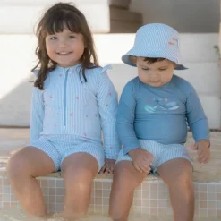 T-shirt de bain anti-UV manches longues Ocean Blue (6-12 mois)