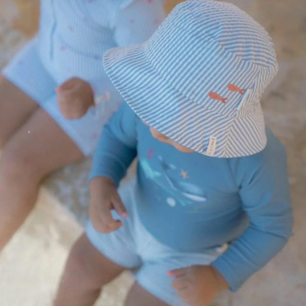 T-shirt de bain anti-UV manches longues Ocean Blue (6-12 mois)