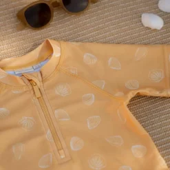 T-shirt de bain anti-UV manches courtes Seashells Sunny Yellow (6-12 mois)