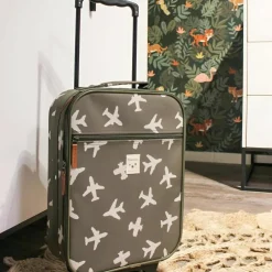 Valise à roulettes enfant Avions kaki
