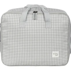 Valise de maternité I love vichy gris
