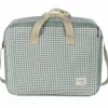 Valise de maternité I love vichy vert