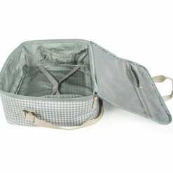 Valise de maternité I love vichy vert