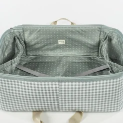 Valise de maternité I love vichy vert