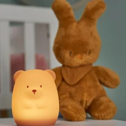 Veilleuse en silicone ours caramel (12 cm)