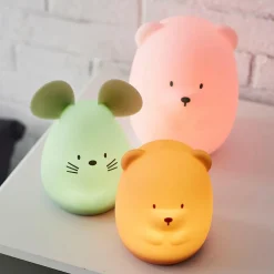 Veilleuse en silicone ours caramel (12 cm)