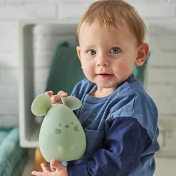 Veilleuse en silicone souris verte (12 cm)