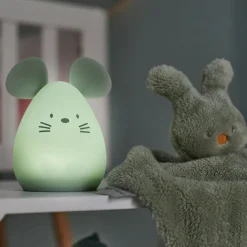 Veilleuse en silicone souris verte (12 cm)