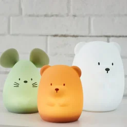 Veilleuse en silicone souris verte (12 cm)