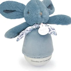 Veilleuse musicale culbuto bleu Lapin Doudou (24 cm)