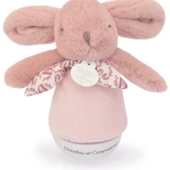 Veilleuse musicale culbuto rose Lapin Doudou (24 cm)