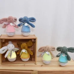 Veilleuse musicale culbuto blanc Lapin Doudou (24 cm)