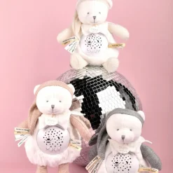 Veilleuse musicale projection d'étoiles ours blanc