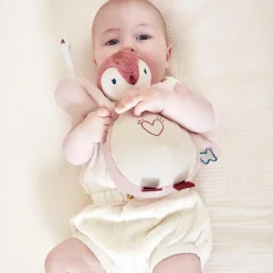 Veilleuse peluche Manchot rose (20 cm)