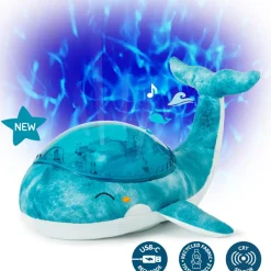 Veilleuse peluche Tranquil Baleine™ bleue (rechargeable)